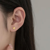Heart Shape Ear Studs Gold