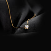 Single Diamond Necklace 16"-18" 18K