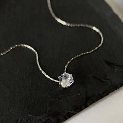 Single Diamond Necklace 16"-18" 18K