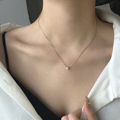 Single Diamond Necklace 16"-18" 18K