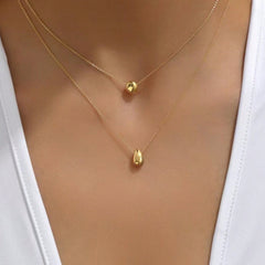 Double Layer Water Droplet Necklace 16"-18"