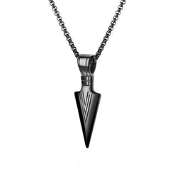 Arrow-Head Necklace Alloy Black 24" Stainless Steel