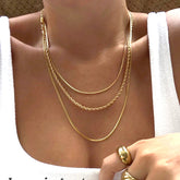 Tripple-Layer Rope Necklace Gold