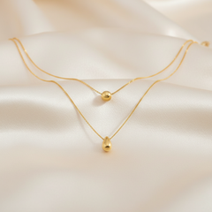 Double Layer Water Droplet Necklace 16"-18"