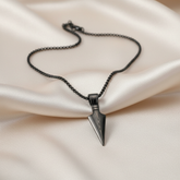 Arrow-Head Necklace Alloy Black 24" Stainless Steel