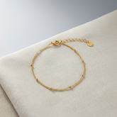 Dainty Beaded Bracelet 7" 18K Gold