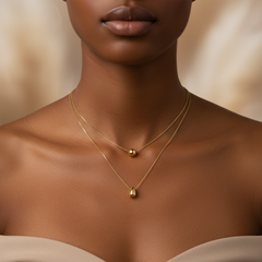 Double Layer Water Droplet Necklace 16"-18"