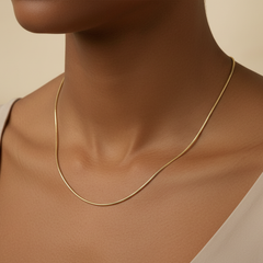 Snake Chain Necklace 16"-18" Gold