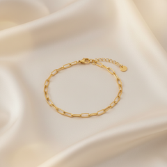 Cable Chain Bracelet 6"-8" Gold