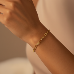Cable Chain Bracelet 6"-8" Gold