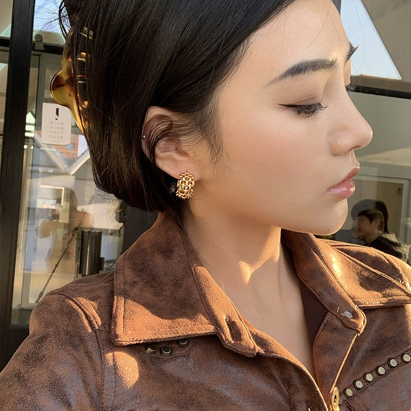 Chain Woven Gold Earrings