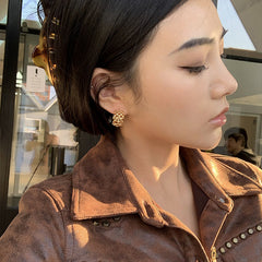 Chain Woven Gold Earrings
