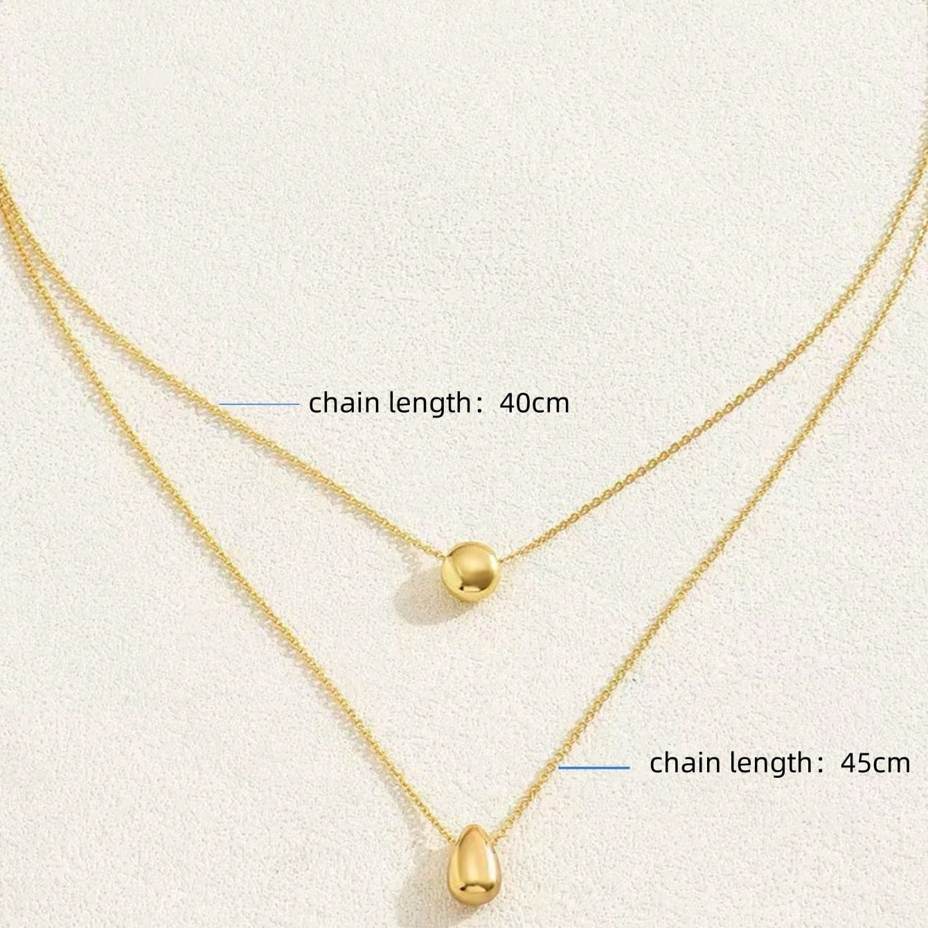 Double Layer Water Droplet Necklace