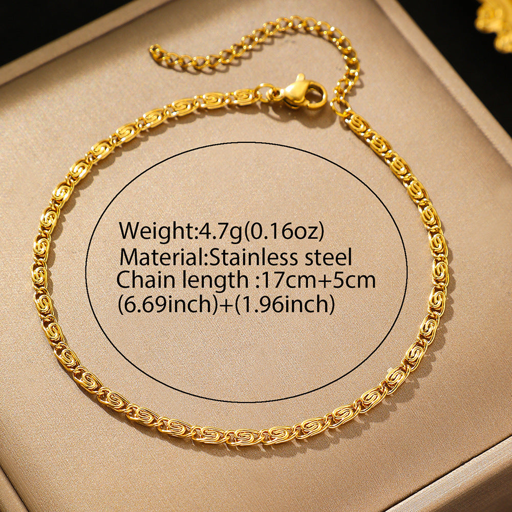 Swirl Chain Link Bracelet Gold