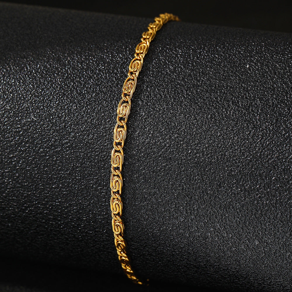 Swirl Chain Link Bracelet Gold