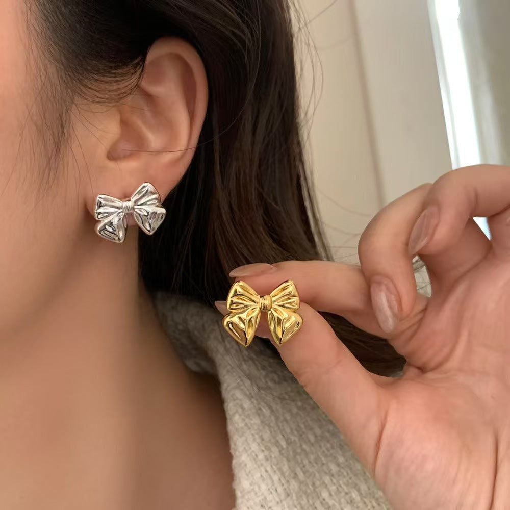 Large Bow Stud Earrings