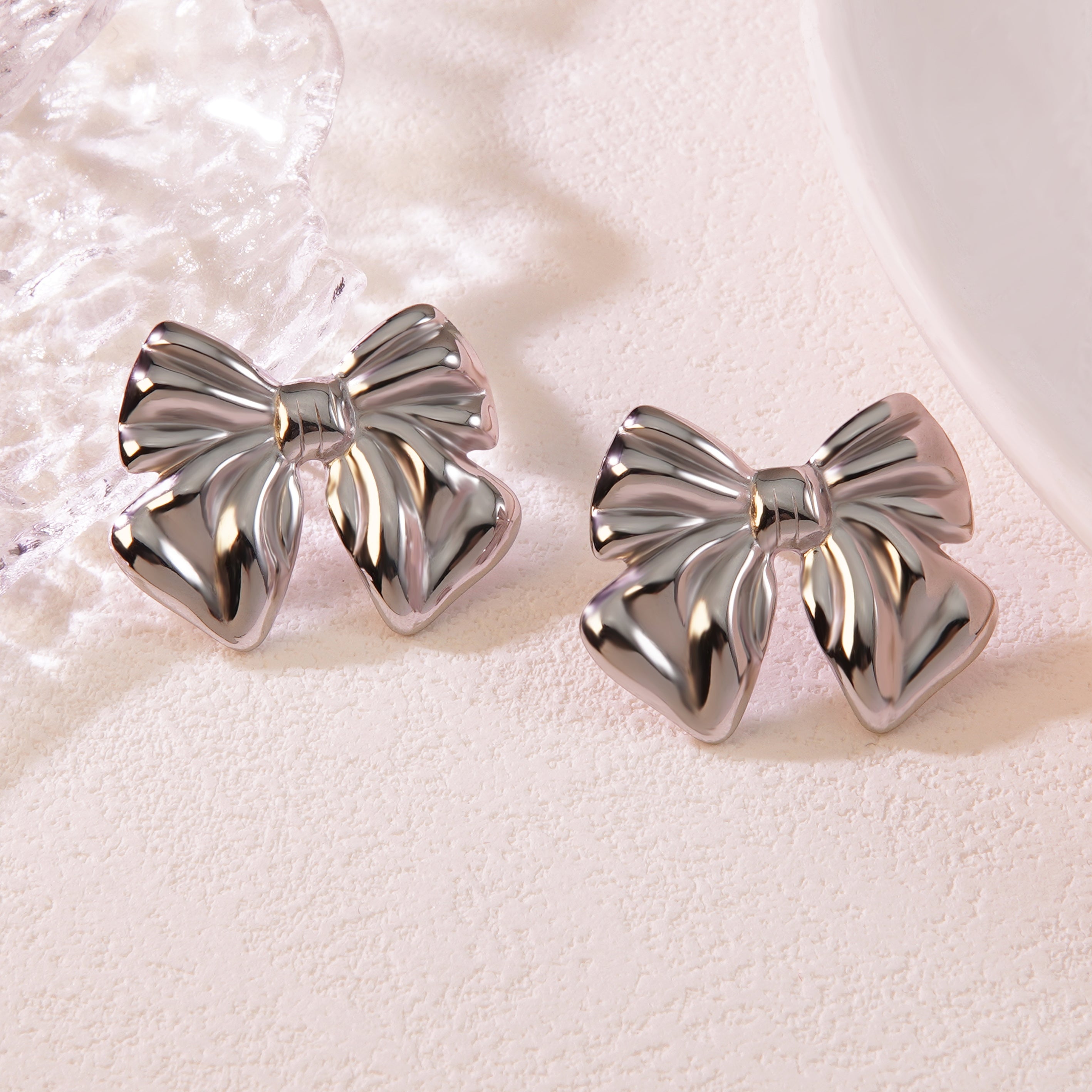 Large Bow Stud Earrings