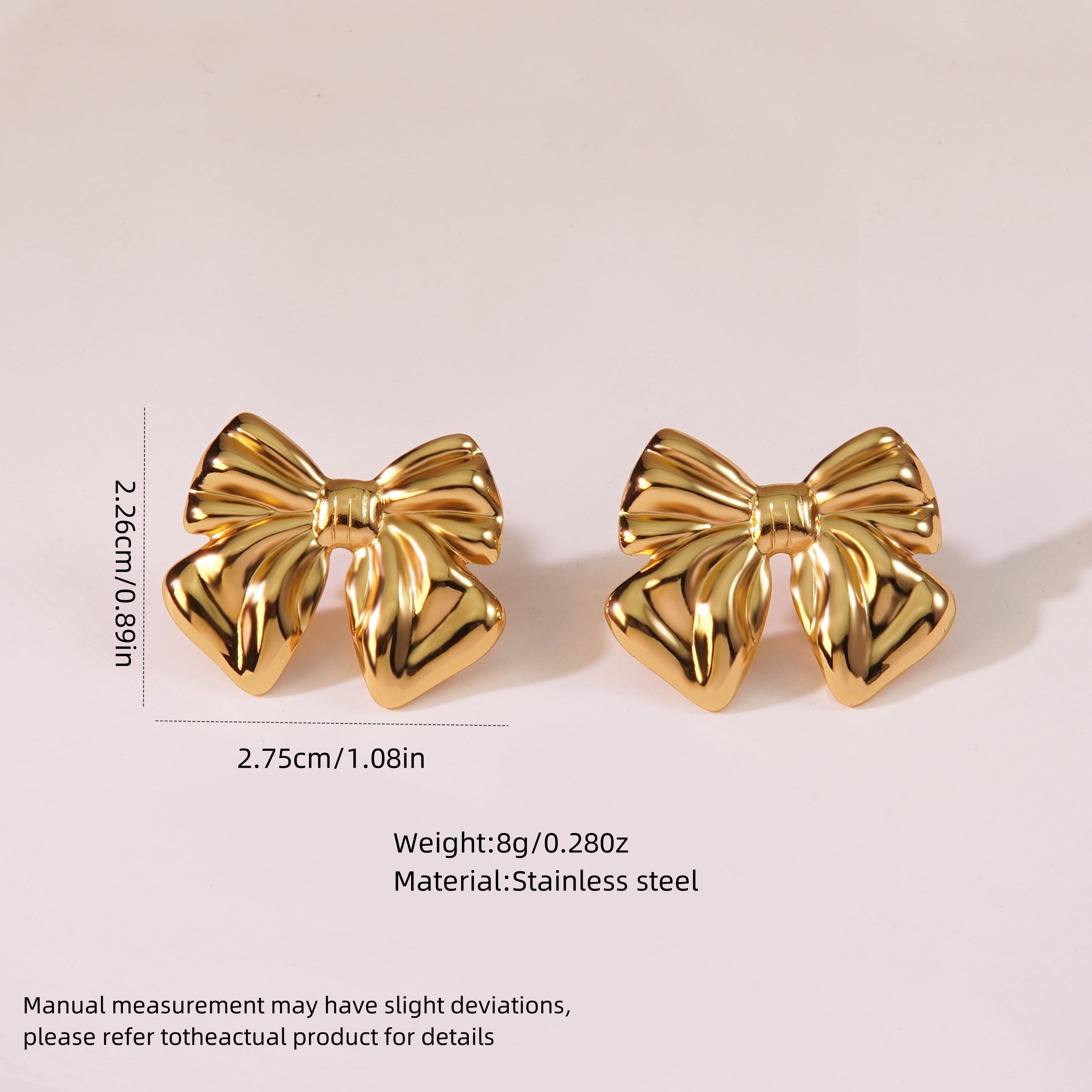 Large Bow Stud Earrings