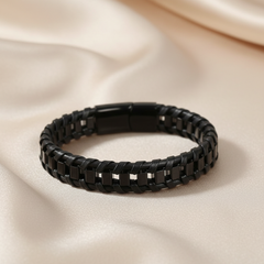 Men’s Bangle Bracelet Stainless Steel Black 21.5cm
