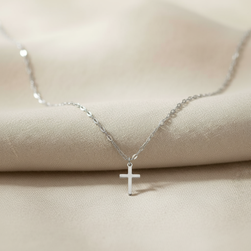 Cross Pendant Necklace Gold 18"