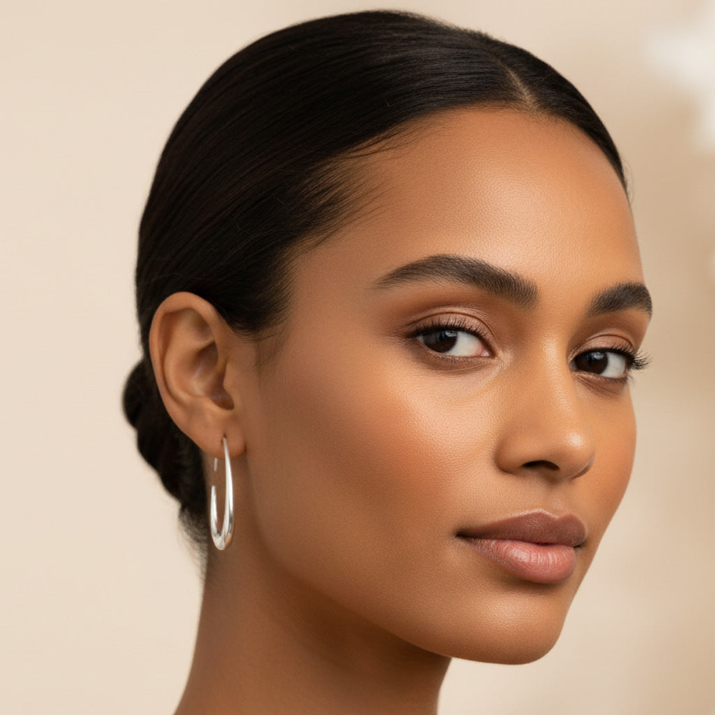 Endless Hoop Earrings Stainless Steel 18K Gold