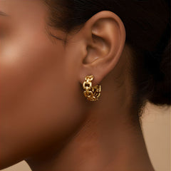 Chain Woven Gold Earrings