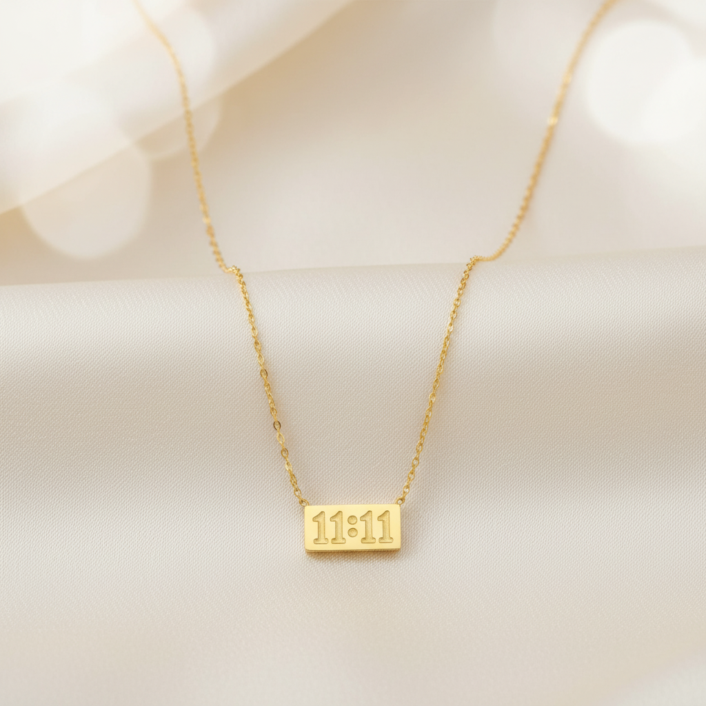 “11:11” Pendant Necklace 18K Gold