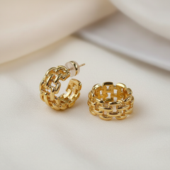 Chain Woven Gold Earrings