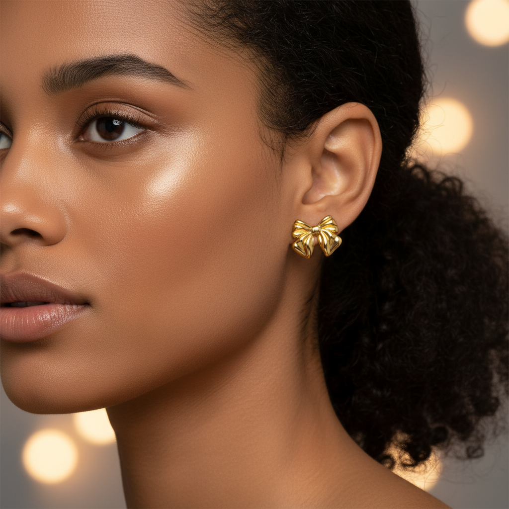 Large Bow Stud Earrings