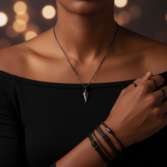 Arrow-Head Necklace Alloy Black