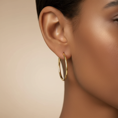 Endless Hoop Round Earrings 18K Gold